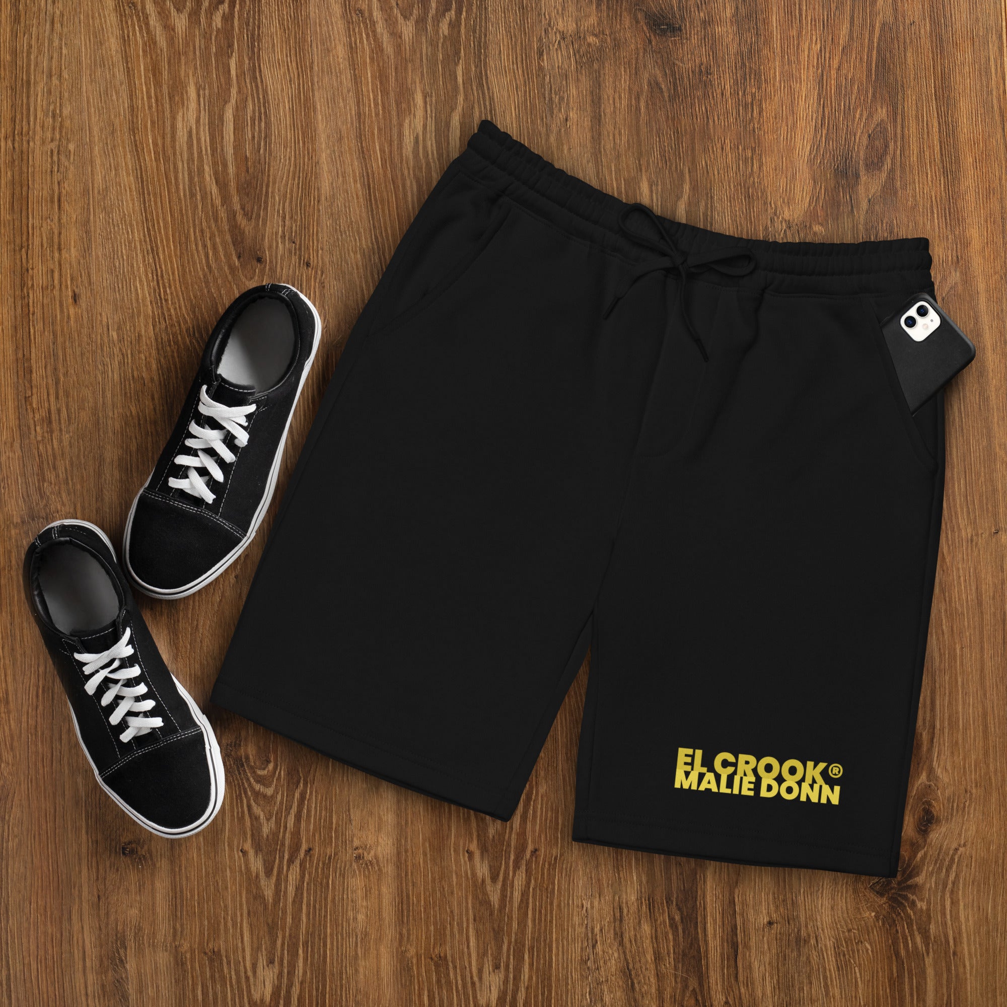 ★ ★ Men's Regular Fit Institutional Logo Short EL CROOK' LOGO fleece shorts – 6ix Shop